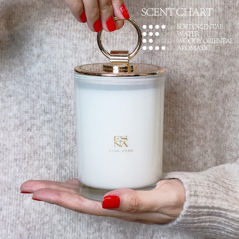 ESNA HOME Luxury Scented Candle Aromatherapy Candles for Home Scented 100% Natural Soy Candles Hand Poured Vegan Wax Holiday Candles Gift for Christmas Home Decor Gifts for Women 8.8oz Long Lasting Slow Burn - Image 2
